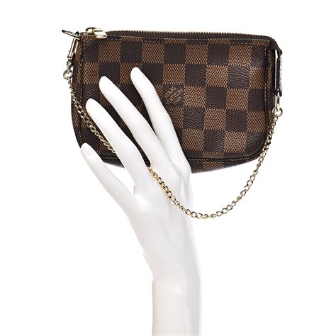 LOUIS VUITTON Damier Ebene Mini Pochette Accessories.